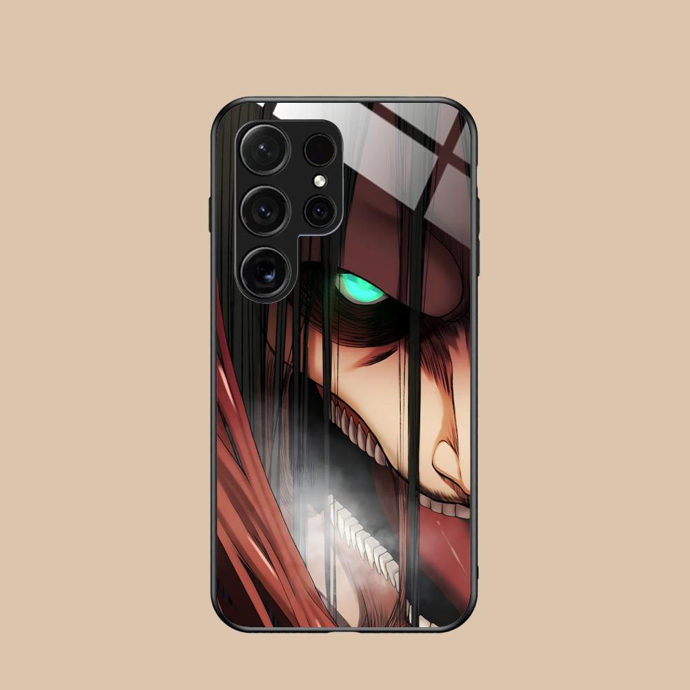 

AOT Eren Yeager Glass Mobile Phone Case for Samsung Galaxy S26 S25 S24 S23 S22 S21 S20 Note20 Plus FE Ultra Colorful Cover Galaxy S21+ 5G