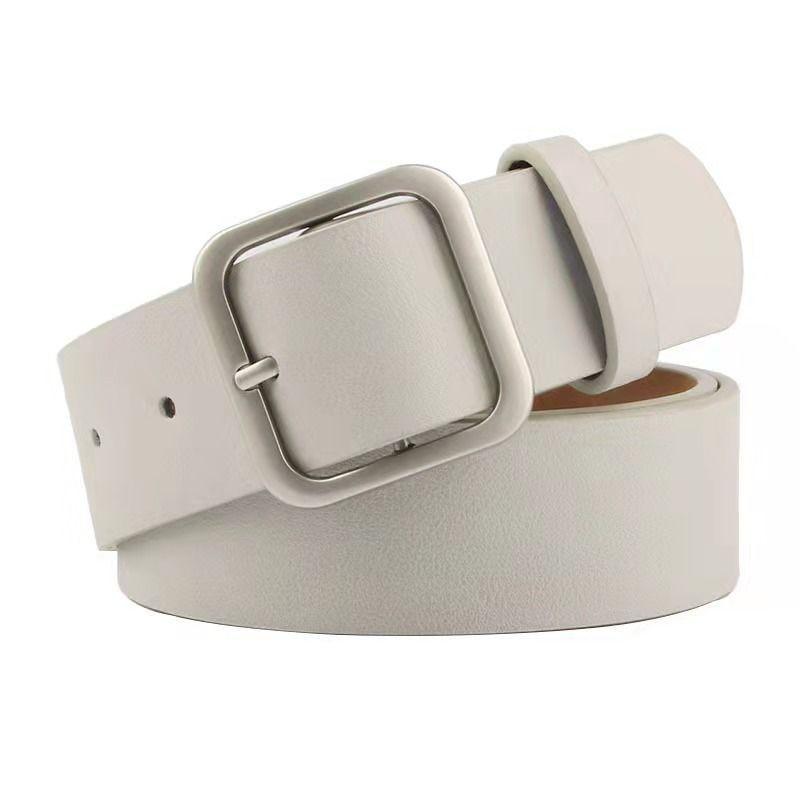 Square Retro Stylish Buckle Pu Leather Womens Belt In Multiple Fashionable Colors