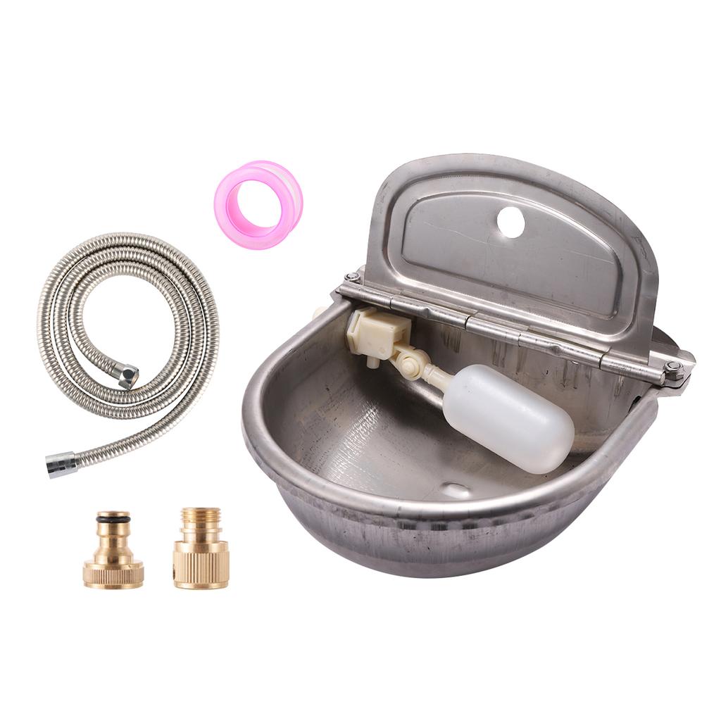 304 Stainless Steel Water Trough Horses Goats Sheep Pig Float Bowl Automatic Waterer Dog Drinking Bowl Cattle Tool Bull Acces