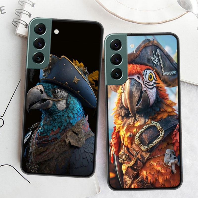 Macaw Pirate Phone Case For Samsung Galaxy S22 S25 Ultra S21 S10 Plus S26 Edge S20 S23 S24 FE Cover Silicone Soft TPU Clear