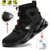 Breathable Safety Shoes Steel Toe Sneakers High Top Anti-Puncture Anti-smash Work Sneakers Adjustable Slip Resistant Work Shoes