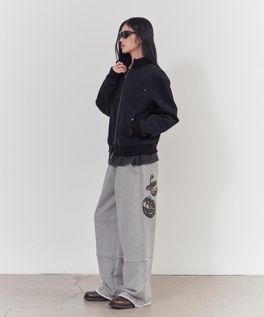 Tony Lawrence High-Neck Cotton Blouson Black