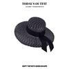 New Fashion Summer Women's Sun Protection Elegant Black Bow Accessories Versatile Casual Hat Sun Hat
