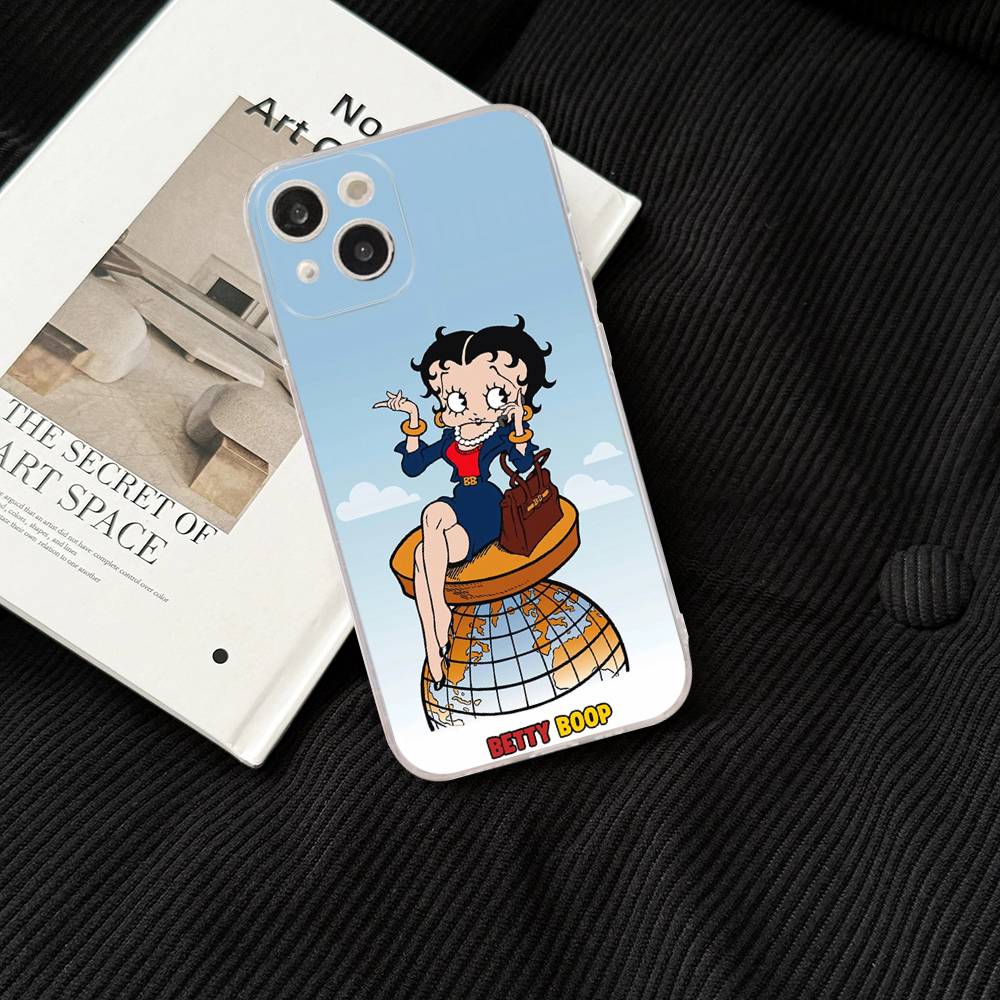 B-Betty-Cute-B-Boop for iPhone 17 16 15 14 13 12 11 Pro Max Plus Transparent Soft TPU Phone Cover