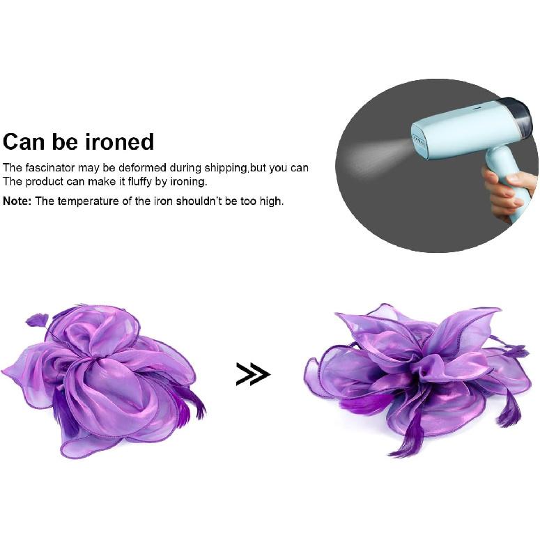 DRESHOW Fascinators Hat Tea Party Headwear Ribbons Feathers on a Headband and a Clip for Women