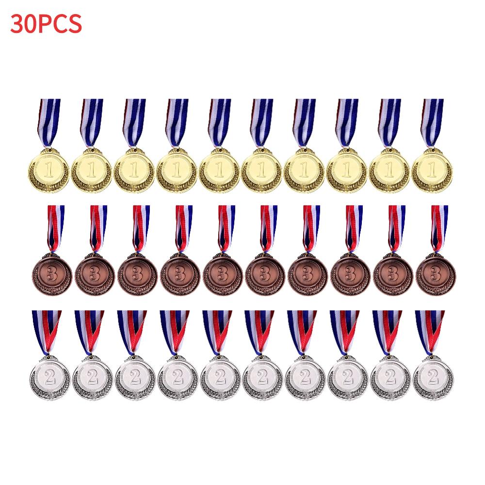 10/20/30 Stück Gold Silber Bronze Preise Sieger Medaillen Sporttag Wettbewerbe Auszeichnungen Medaille Erwachsene Kinder Spiele im Freien Souvenir