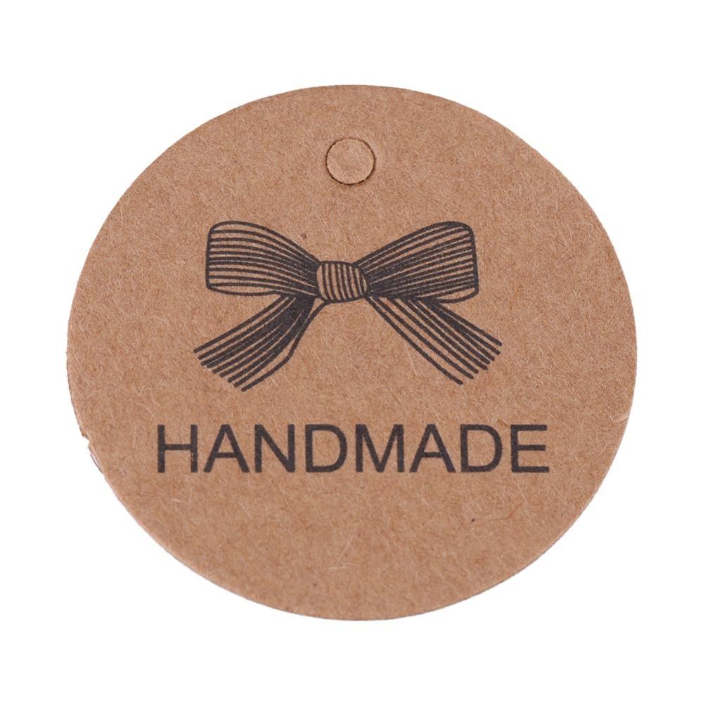 100pcs With String Gift Tags Brown Kraft Paper Tags Price Tag Handmade Hang Label  Home Made Crafts