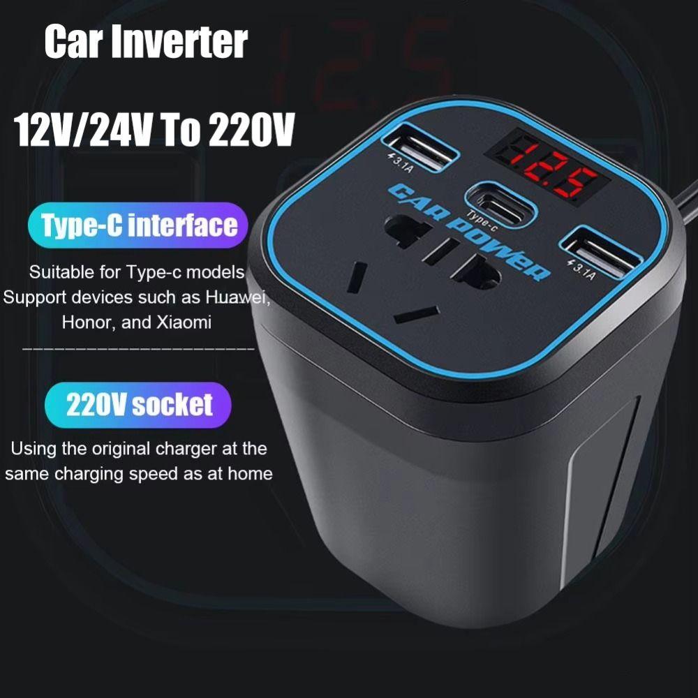 Universal Power Adapter 12V/24V To 220V Car Converter Socket Portable Car Inverter For Cars/trucks