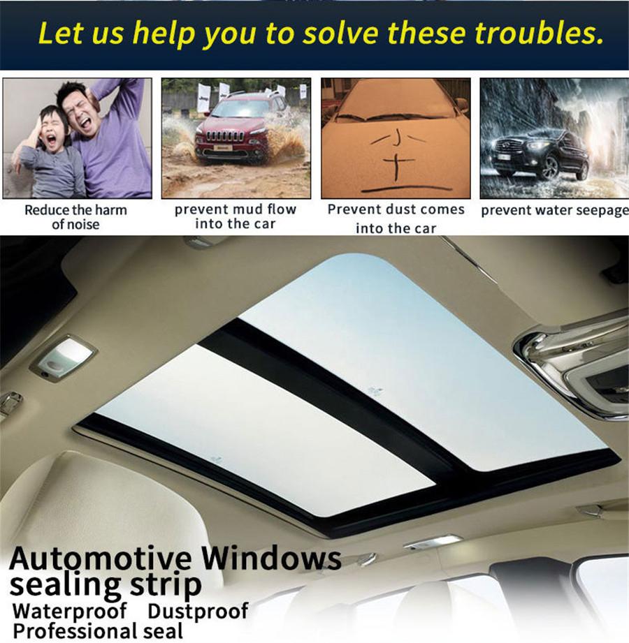 5M 20mm Car Window Sealant Rubber Sunroof Triangular Window Sealed Strips Seal