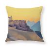 Painted Snow Mountain Sunset Colorful Sky Retro Pillow Case Sofa Model Room Decoration Pillow
