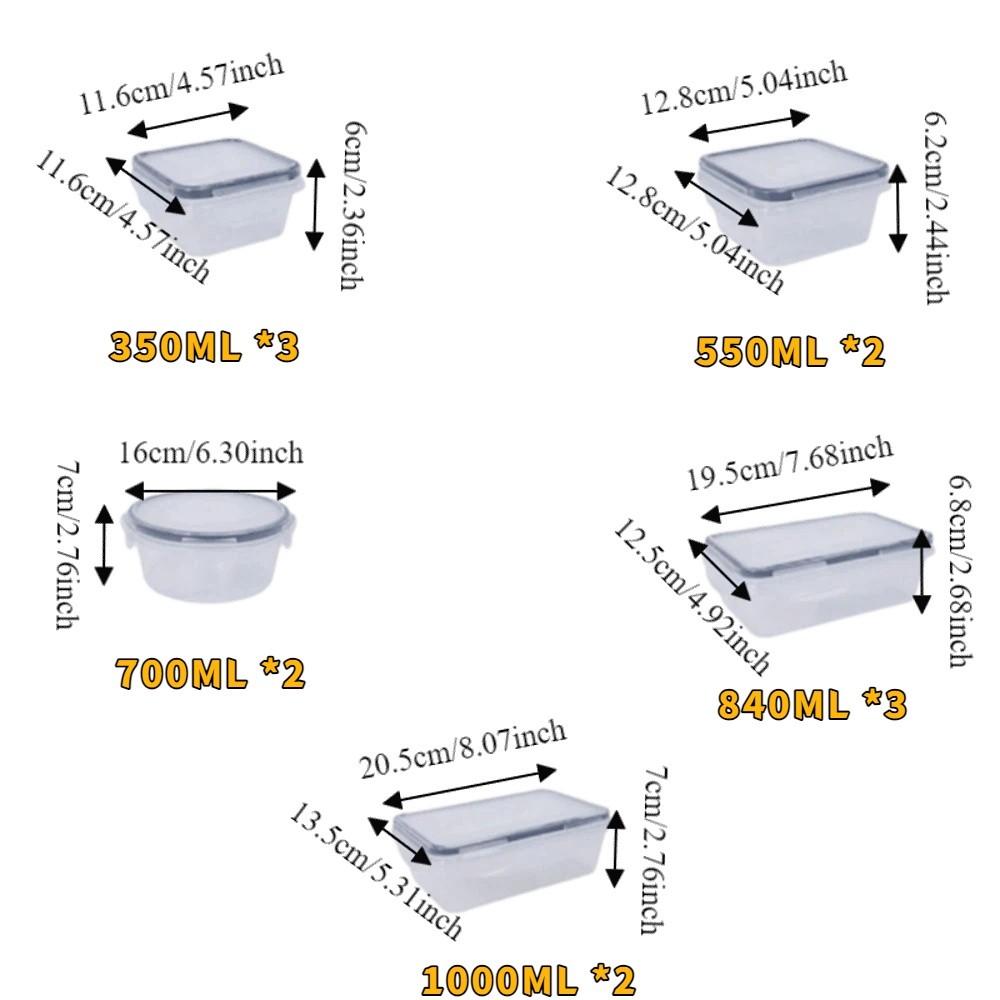 Transparent Airtight Food Containers Snap Lids Sealed Food Storage Containers Stackable Leakproof Refrigerator Storage Box