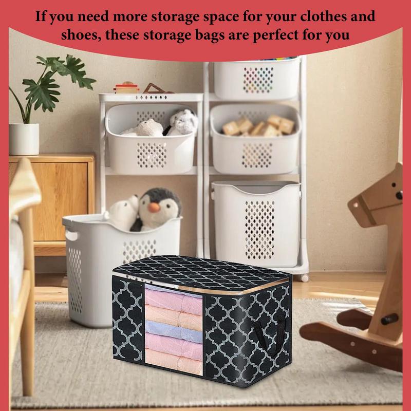 Blanket Storage Bags With Zipper Foldable Bedding Container Large Pillow Bin For Clothes Blankets Comforters Bedding Sets Sturdy