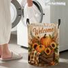 Collapsible Laundry Basket Large Round Waterproof Fabric Hamper Dirty Clothes Storage Bin Toy Organizer with Handles