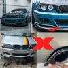 2PCS Matte Black Car Fog Light Cover Grill Frame Surrounds Air Duct Front Bumper Fog Lamp Hoods Grilles For BMW E46 M3