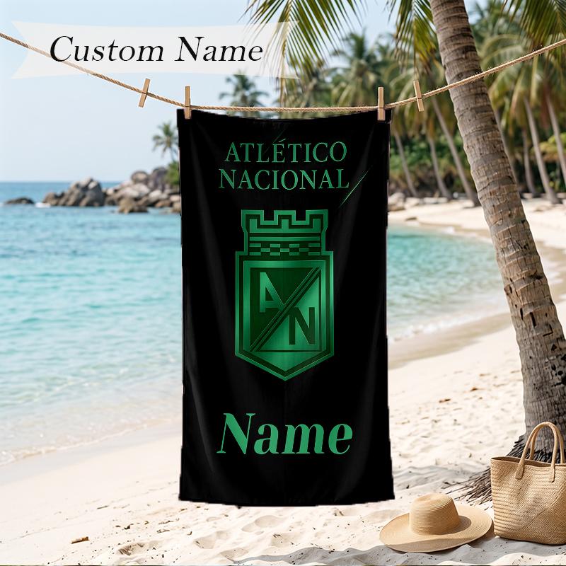 Atletico Nacional Custom Name Printed Beach Towel Personalized Soft Towel For Swimming Beach Travel
