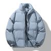 Unisex Oversized Winter Puffer Jacket Youth Warm Thick Cotton-Padded Coat With Stand Collar Side Pockets