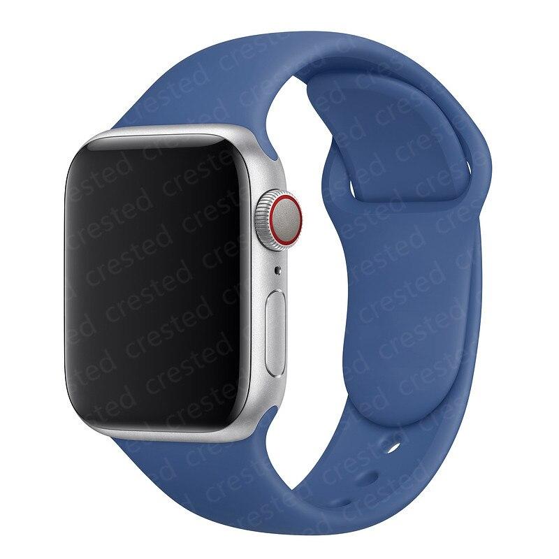 Silicone Strap For Watch Band 44mm 40mm 38mm 42mm Rubber Belt Wristband Bracelet iWatch1 2 3 4 5 Se 6 Band