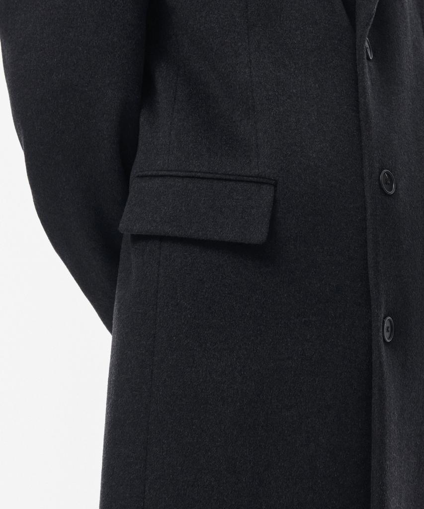 Musinsa Standard Cashmere Blend Daddy Shoulder Single Long Coat [Charcoal Grey]