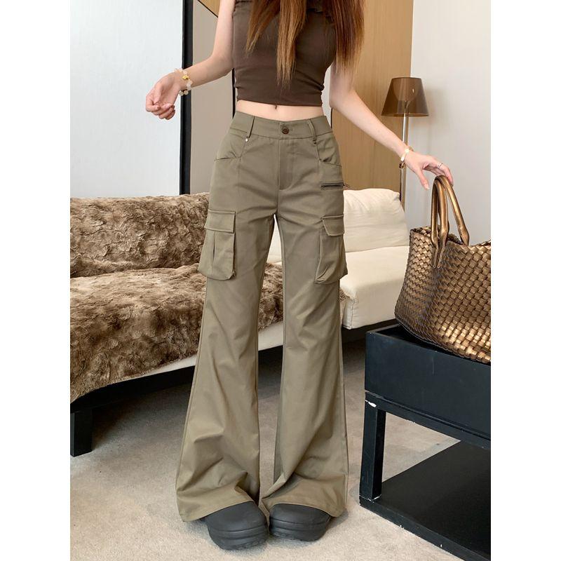 Kumikumi American Retro Sexy Cargo Pants Casual Pants Women's Autumn Elegant All-Matching Slim Fit Figure Flattering Mopping Pants