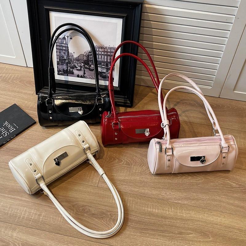 Urban Minimalist Bowling Handbag Women's Commuter Shoulder Crossbody Bag Stylish Chic Summer 2026 Synthetic Leather Pillow Bags