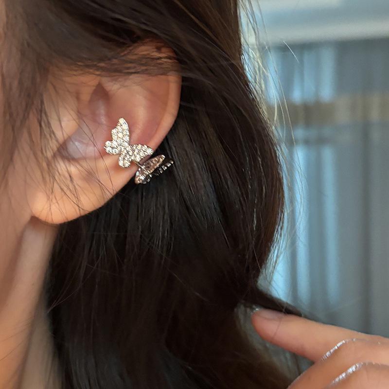 Zirconium Butterfly No-Piercing Ear Clip - Personalized Elegant Earrings with High-End Luxury Feel