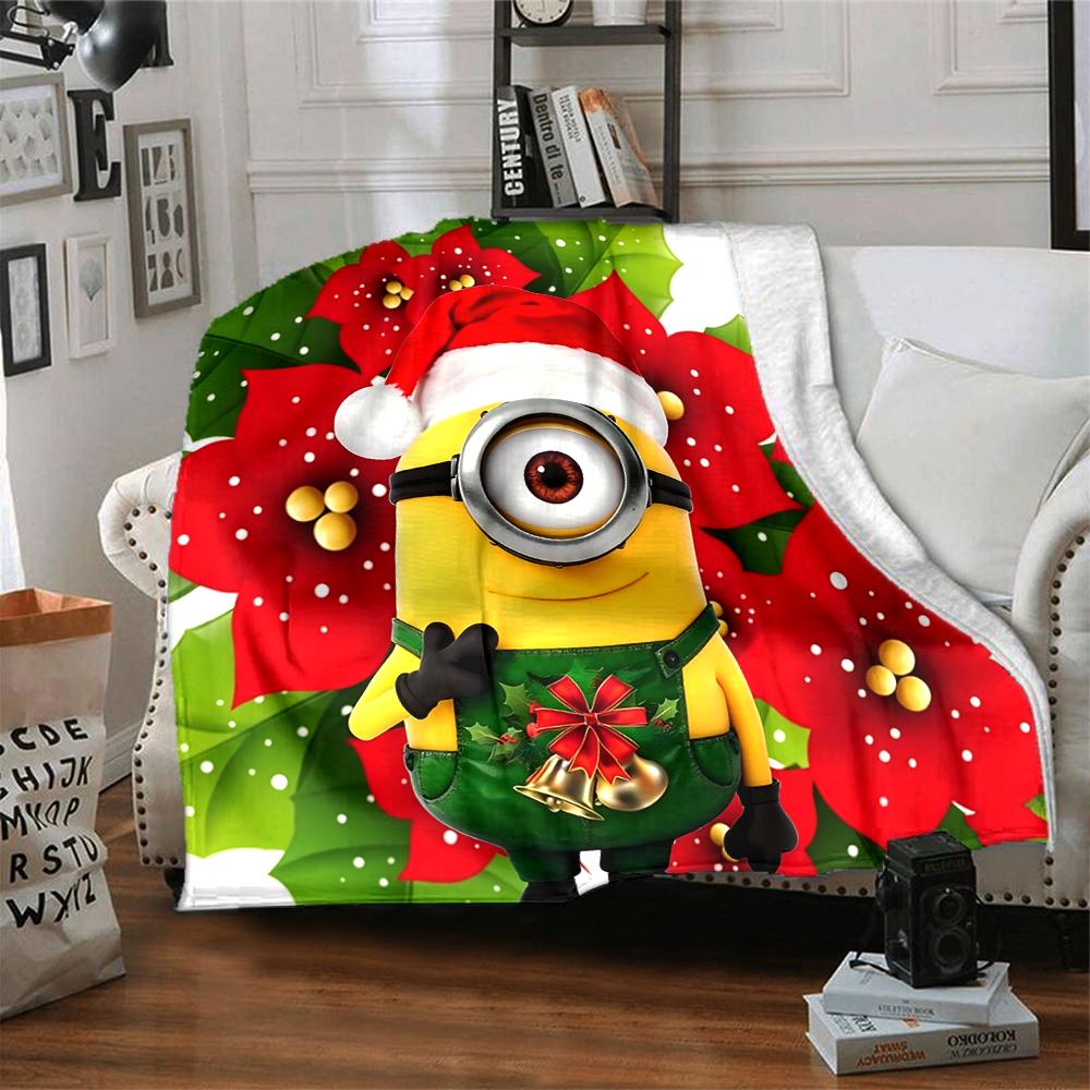 1Pc Holiday Gnomes Celebration Blanket Soft Throw Blanket For Home Bedroom Bed Sofa Travel Office Solid Christmas Blanket
