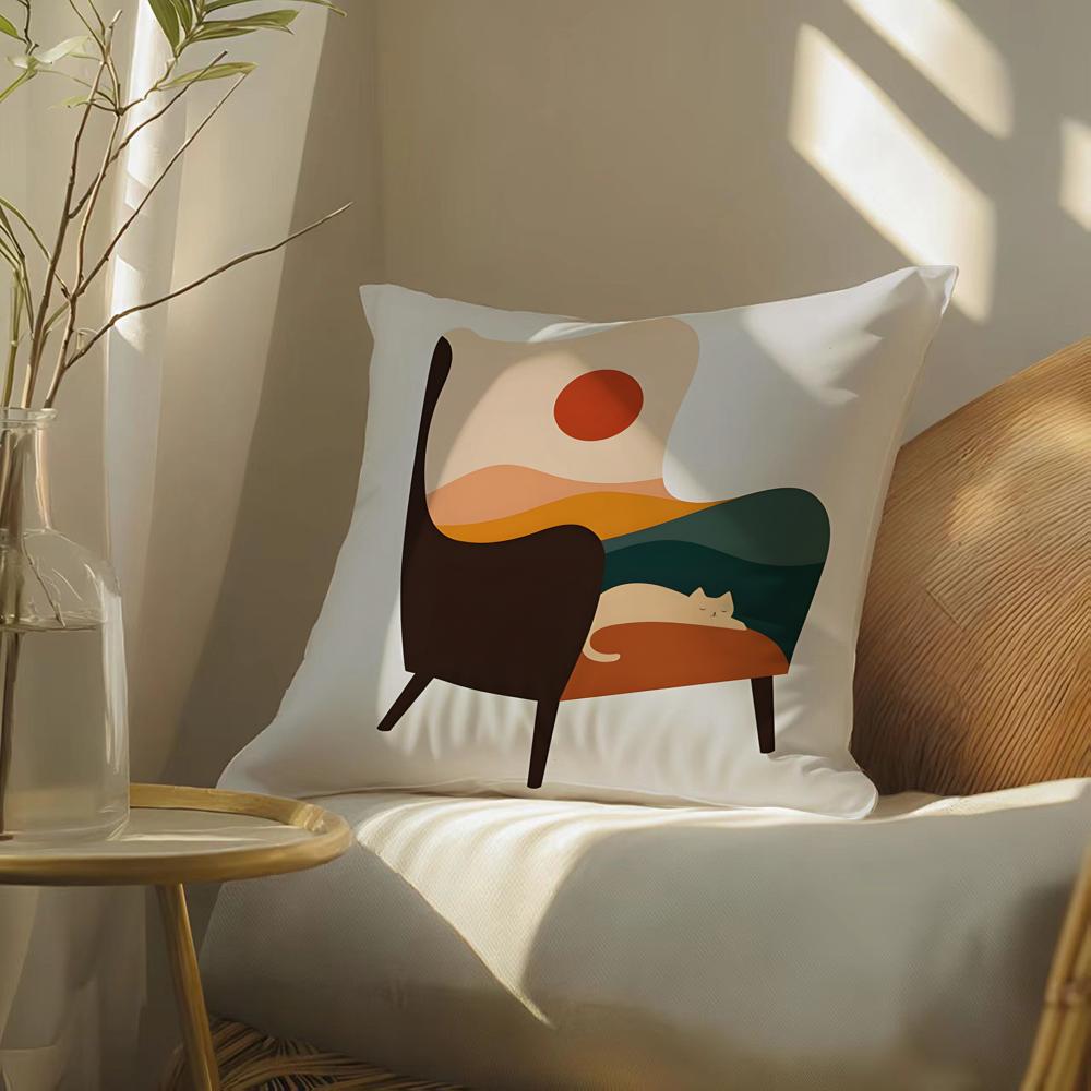 Funny quirky musical instrument patterns Cushion Cover Silky elegant Comfort Sofa Bed Invisible zipper Beach pillowcase