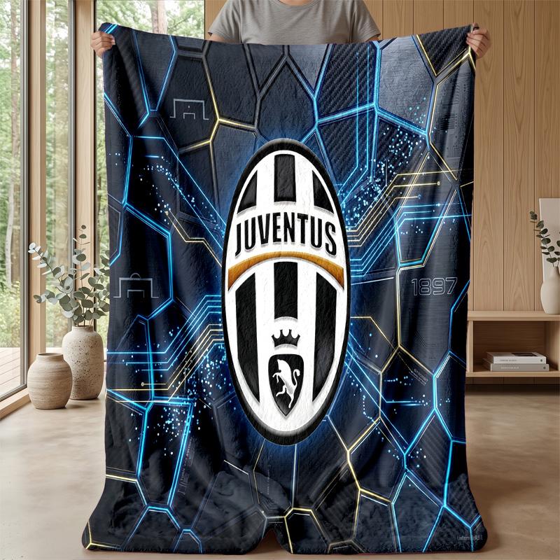 Juventus FC Themen-Decke Weiche Flanell-Decke Plüsch-Überwurf Gemütliche Sofa-Bett-Decke für Wohnkultur