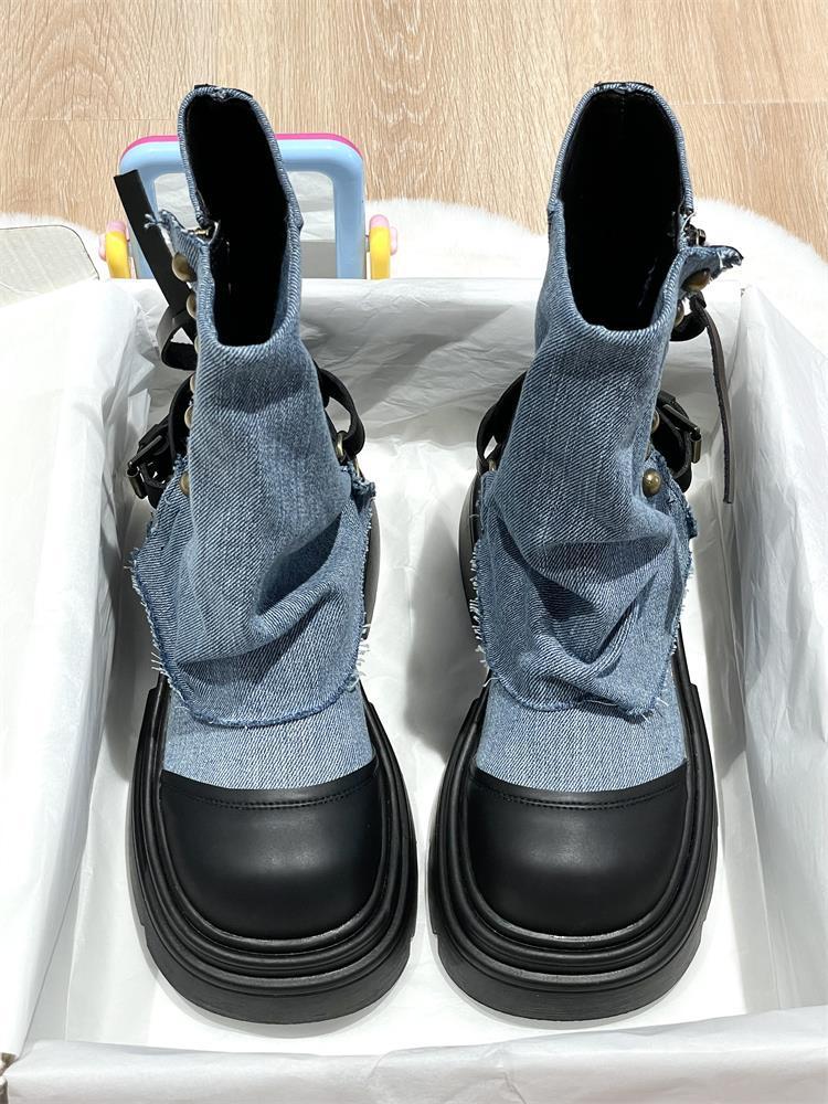 British versatile platform Martin boots women's autumn 2025 new western cowboy short boots knight boots