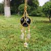 Colorful Natural DIY Crystal Car Hanging Ornament Catcher Decorations With Moon Star Pendant Jewelry