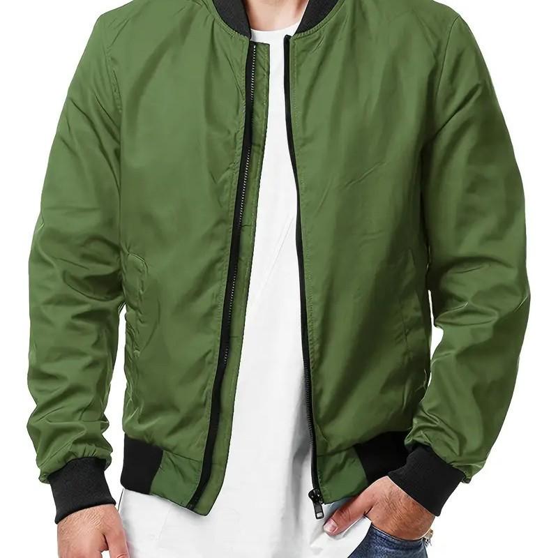 Men's Trendy Plus Size Bomber Jacket - Spring/Autumn Zipper Outerwear 5XL