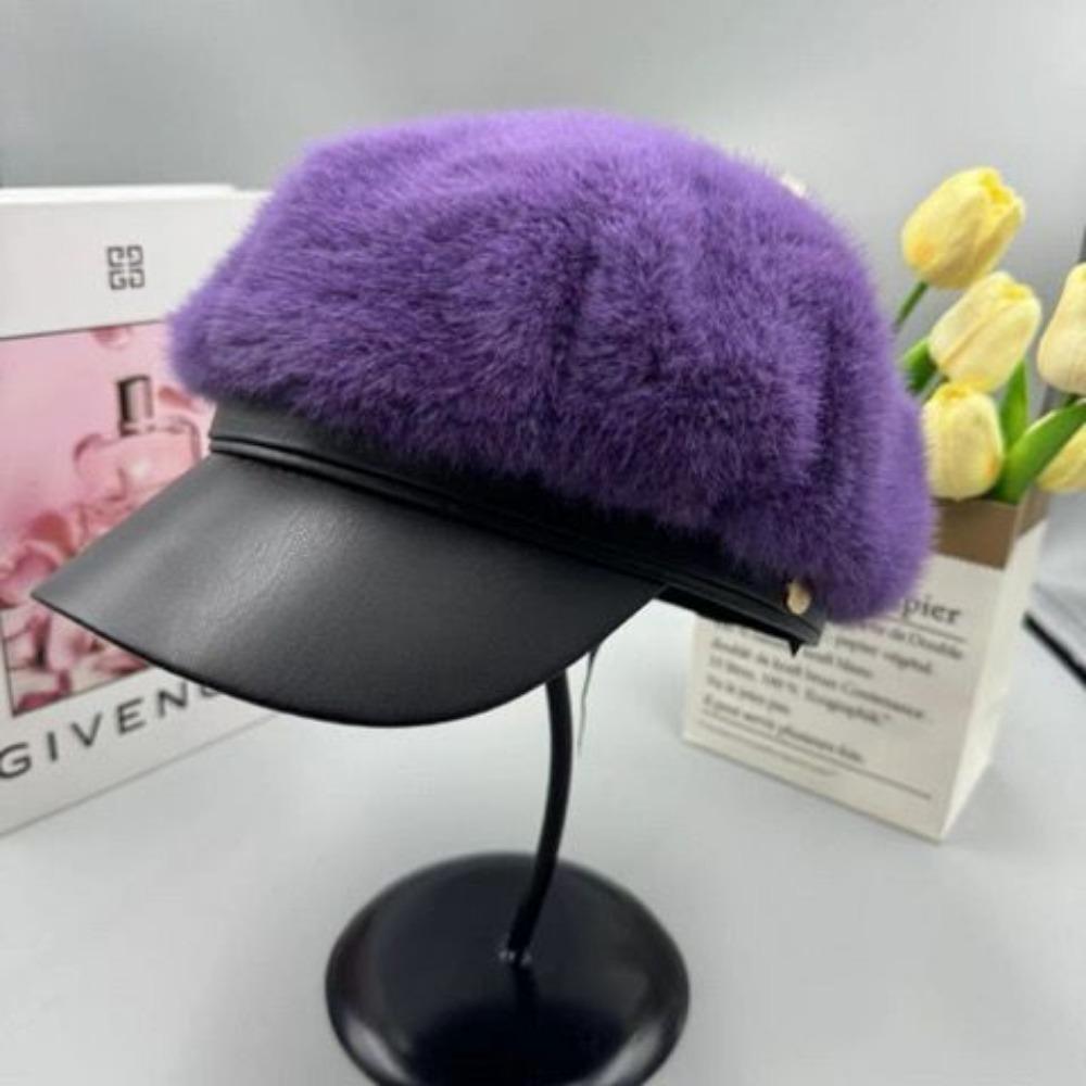 Dopamine Fashion Versatile Imitation Mink Winter Hat Internet Celebrity Ins Warm Autumn and Winter Big Head Beret