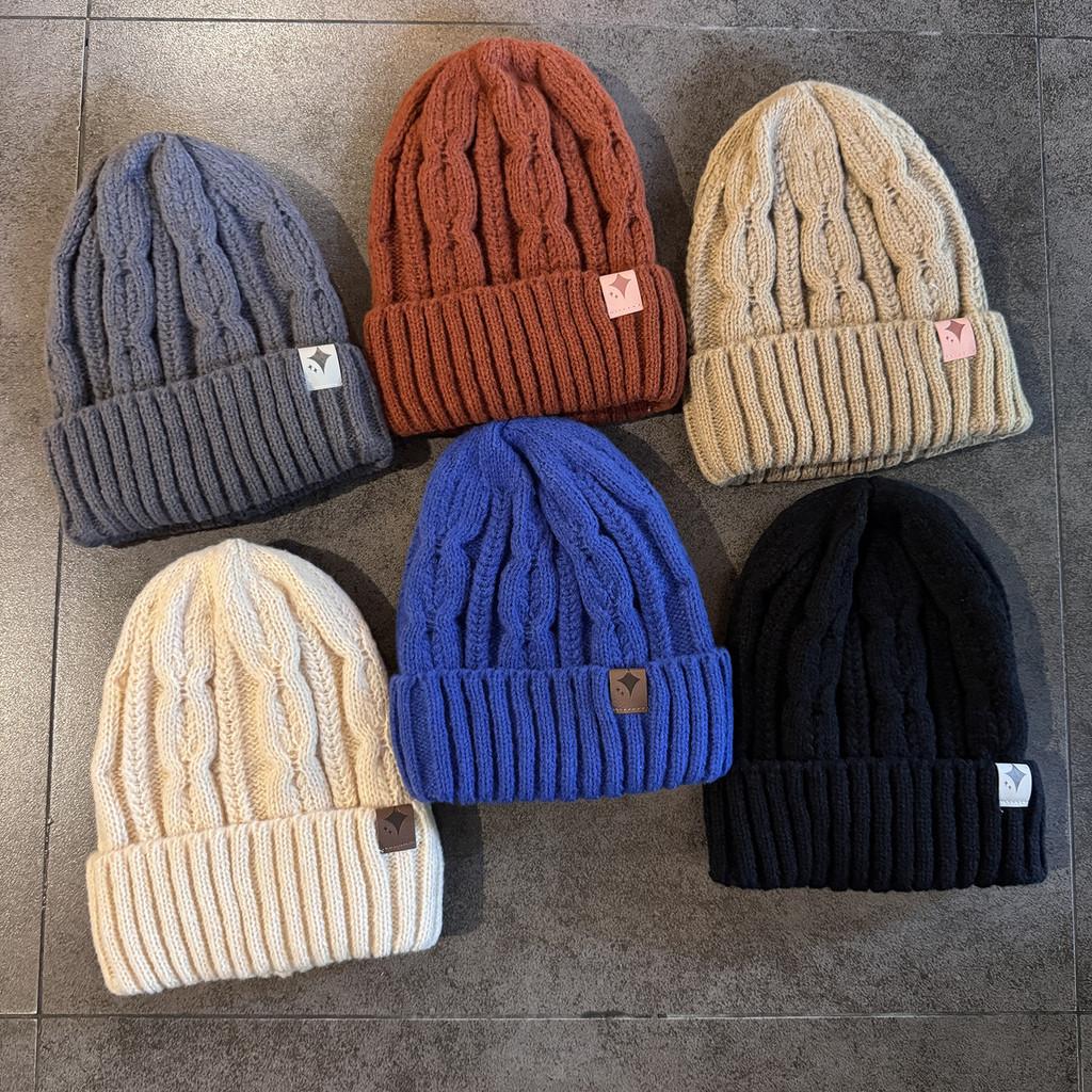 Hat Mens Knit With Solid Color Design Thick Knit Hat For Winter And Use Autumn