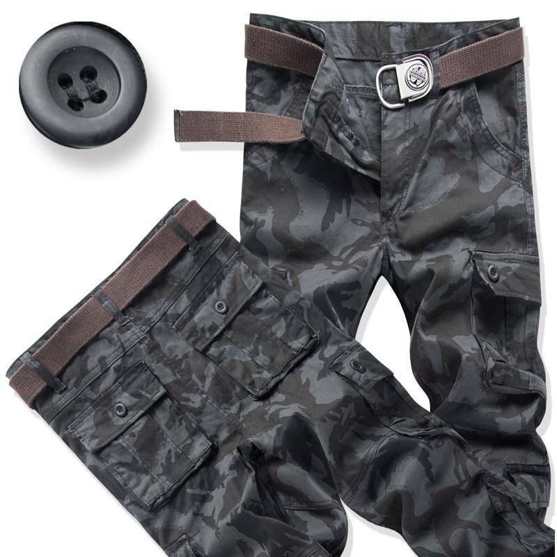 Men's Multi-Pocket Casual Overalls - Loose Fit, Straight Leg, Plus Size Trousers for Spring and Autumn