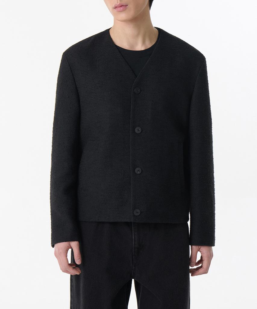 Musinsa Standard V-Neck Tweed Jacket [Black]