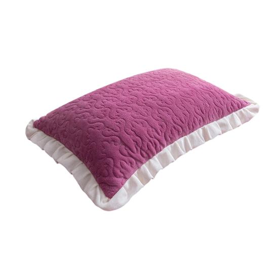 Velvet Pillowcase Autumn Winter Pillow Cover with Pleated Edge Skin-friendly Pillow