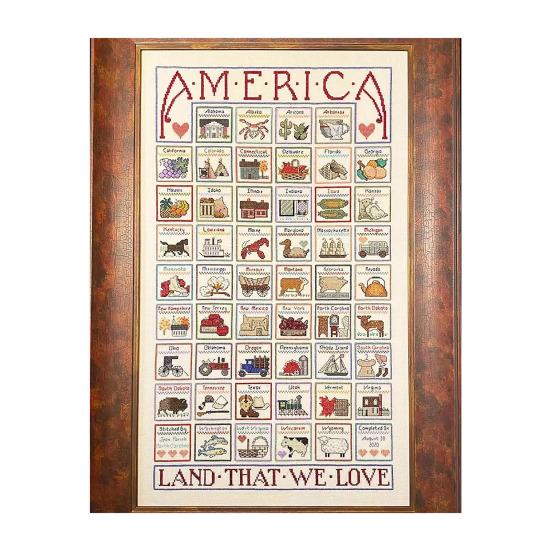 

Америка Любовь Набор для вышивания Земля, которую мы любим Набор для вышивания крестом Сделай сам 50 штатов Схема для вышивания крестом Патриотический набор для рукоделия для украшения дома, для подарка 1 Set
