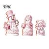 Unique Christmas Tree Hanging 3PCS Snowman Wooden Ornaments, Decorative Cute Festive Figures, Handcrafted Solid Wood Ornaments High-definition