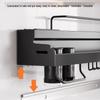 Modern Ink Black Wall-Mounted Kitchen Storage Rack