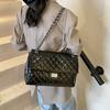 Rhombus Chain Bag Women's Bag 2025 New Fashionable Large-capacity Commuter Shoulder Bag Casual Versatile Messenger Stray Bag
