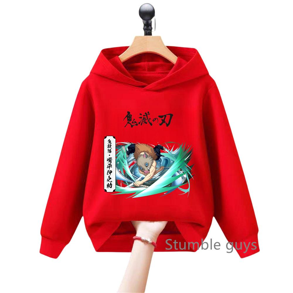 Cute Anime Demon Slayer Kids Hoodie Sweatshirt for Boys Girls Cartoon Long Sleeve Casual Daily Wear