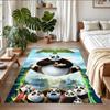 Anti‑Slip Crystal Velvet Floor Rug, Kung Fu Panda Design Carpet for Indoor Living Bedroom Home Decoration