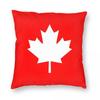Canada Maple Leaf Flag Emblem Square Pillowcase Polyester Linen Velvet Creative Zip Decorative Car Cushion Cover