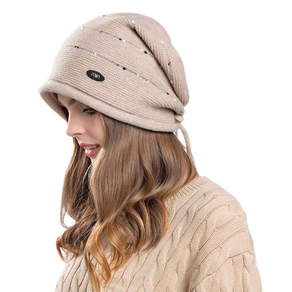 Soft Beanies Short Brim Ear Protection Hat Casual Winter Knitted Hat Men Women