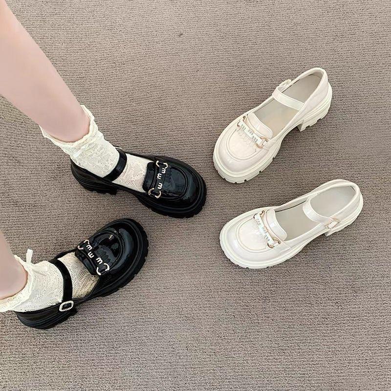 2025 spring and summer new sweet and cool Mary Jane single shoes women's fashion and comfort cute British style platform small leather shoes women
