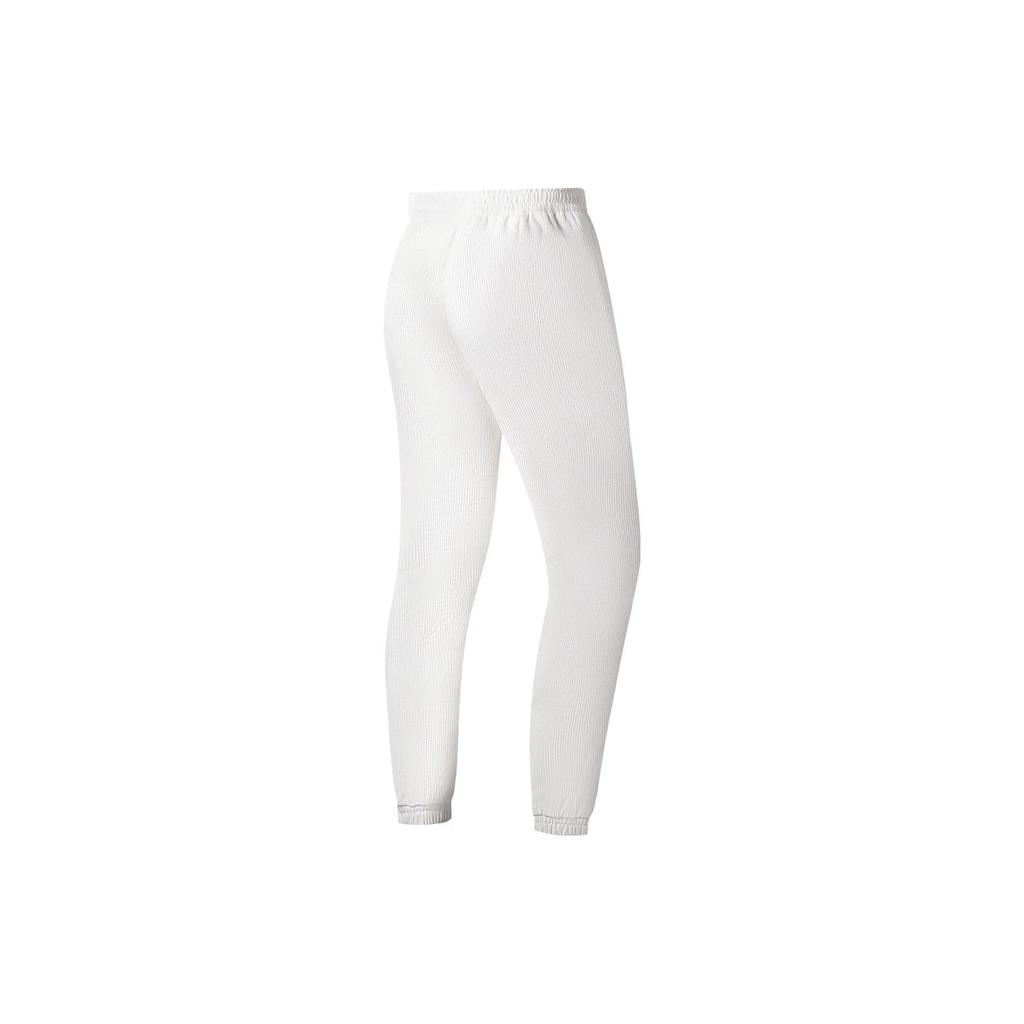 Li Ning Fitness Series Solid Color Cuffed Fleece Warm Loose Knit Sports Pants Women bottoms Off-White AKLSA58-1