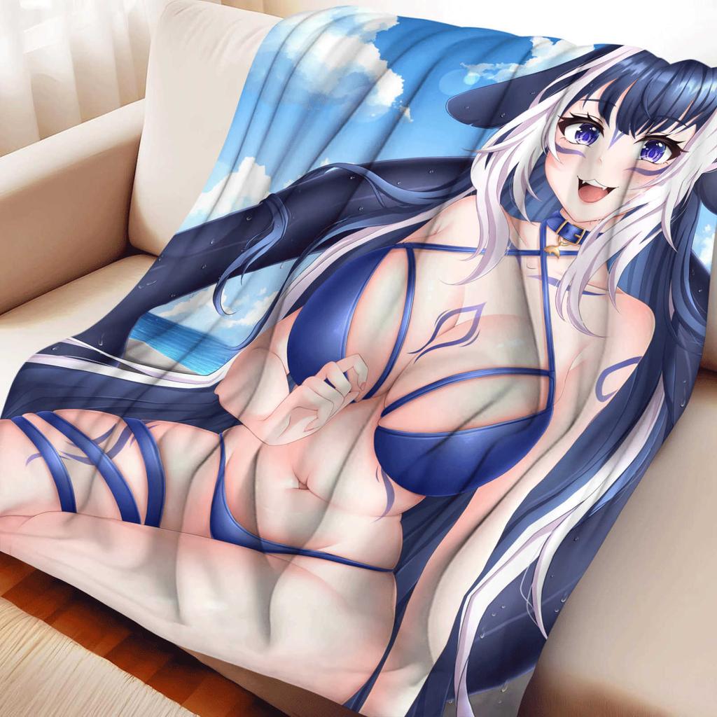 Cartoon VTuber Shylily Flannel Blanket Cover Warmth Soft Anime Blanket Multifunctional Decor Home Universal Blankets