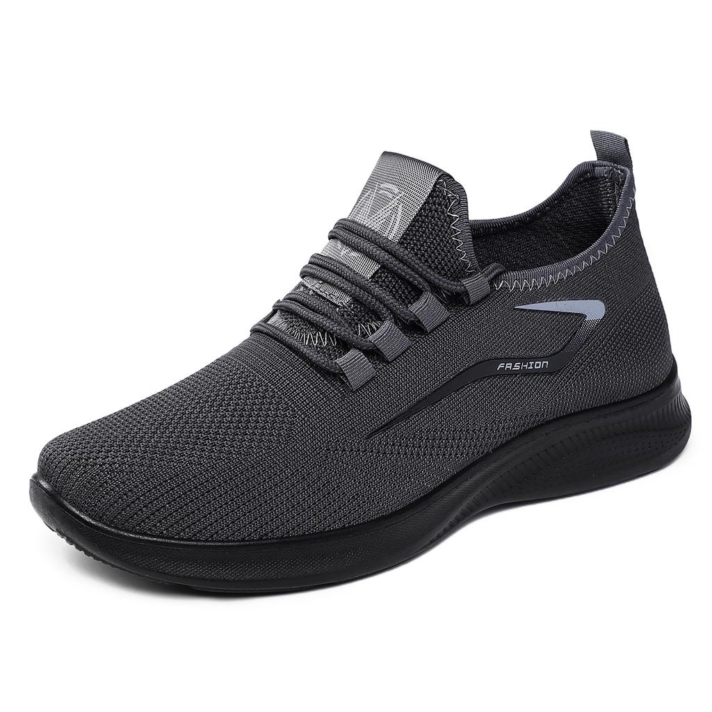 Shoes Men's Casual Shoes Large Size Flying Woven Mesh Shoes Breathable and Lightweight Men's Shoes Soft Sole Comfortable Single Shoes Light Mouth Shoe