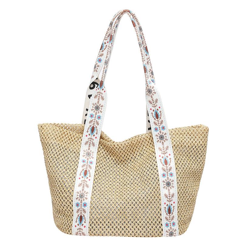 

Літня плетена сумочка 2024 року, новий тренд, модна сумка через плече великої ємності для відпочинку та відпустки. хакі