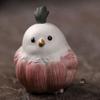 Handmade Yixing Purple Clay Garlic Bird Tea Pet Ornament